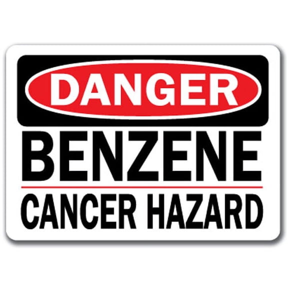 Danger Sign - Benzene Cancer Hazard - 10" x 14" OSHA Safety Sign