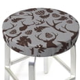thumbnail image 3 of Balery Brown Moose with Pinecones Fundas de asiento para taburete de bar redondo de tela de terciopelo ajustables que protegen de arañazos y manchas para sillas de 14 a 17 pulgadas.-14 inch, 3 of 7