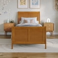 thumbnail image 2 of Portland Twin XL Wood Foundation Bed Frame with Matching Footboard  Light Toffee, 2 of 10