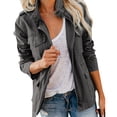 thumbnail image 1 of Chaqueta de invierno para mujer Abrigo utilitario con cremallera Otoño Cargo Outwear con bolsillos, 1 of 2