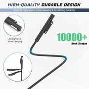 65W Laptop Charger Compatible with Microsoft Surface Pro 9,8,7+,7,6,5,4,3,X,10,Surface Book 3,2,1,Surface Go 3,2,Surface Laptop Studio,Support 44W,36W,24W Surface Charger