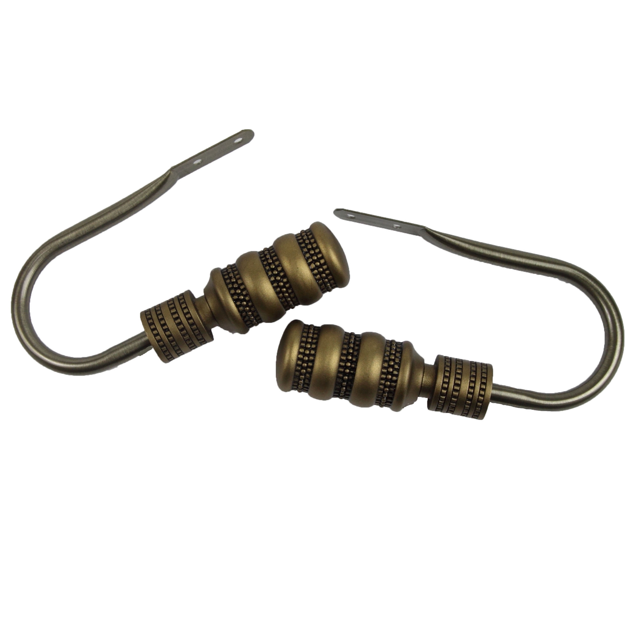 Arturo Curtain Holdback Pair in Antique Brass
