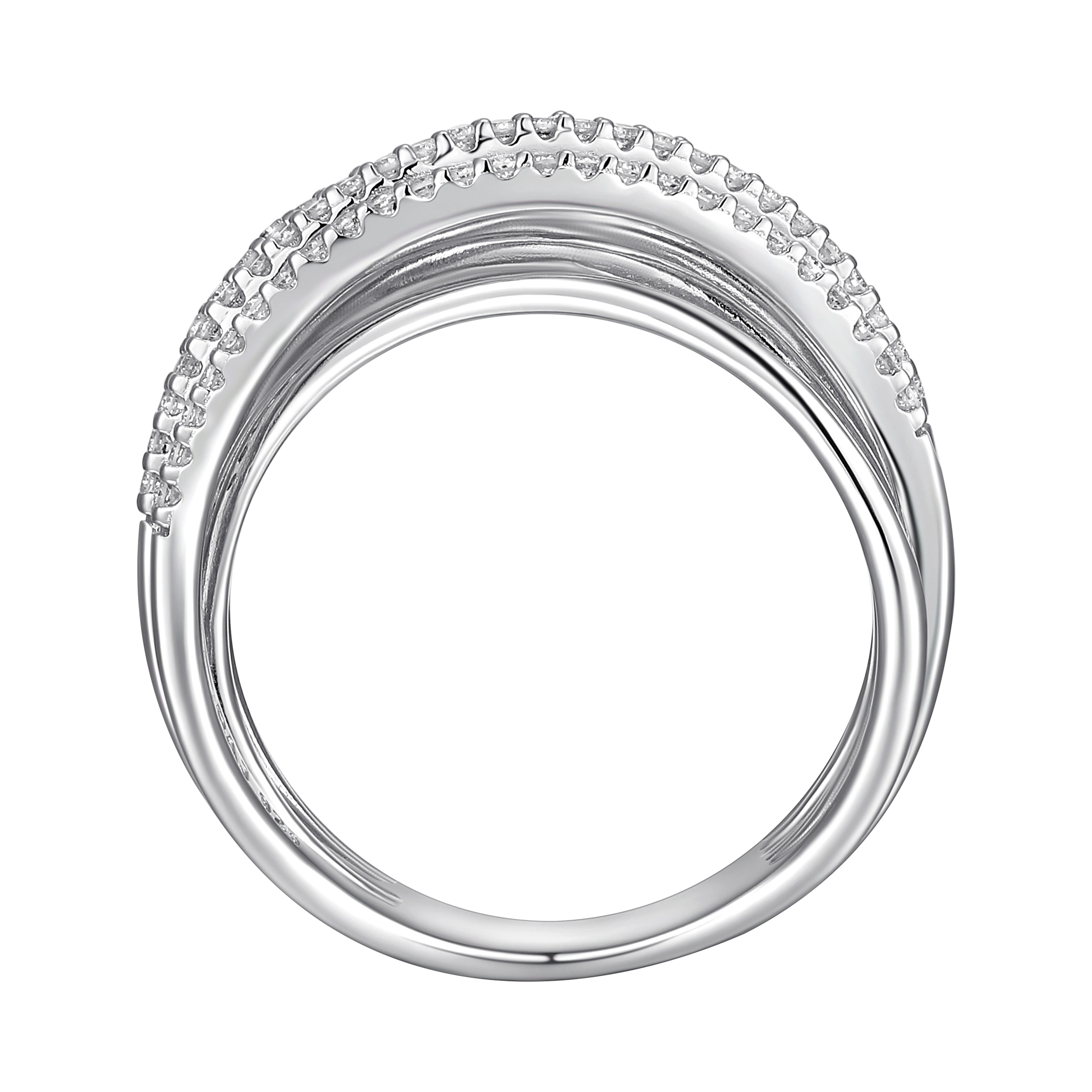 Forever Facets 3/8 CT TW Lab Grown Diamond Sterling Silver Band Ring, Adult Female