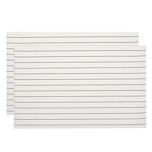Unique Bargains Napperons, 450x300mm Napperons Lot de 2 PVC Lavables Tissés Napperon Blanc