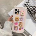 thumbnail image 4 of Compatible con iPhone 13 Caja del teléfono 3D Caja del teléfono de la muchacha del patrón del conejo del oso de Kawaii Caja del teléfono blanca de la muchacha linda de la historieta 3d Material d, 4 of 5