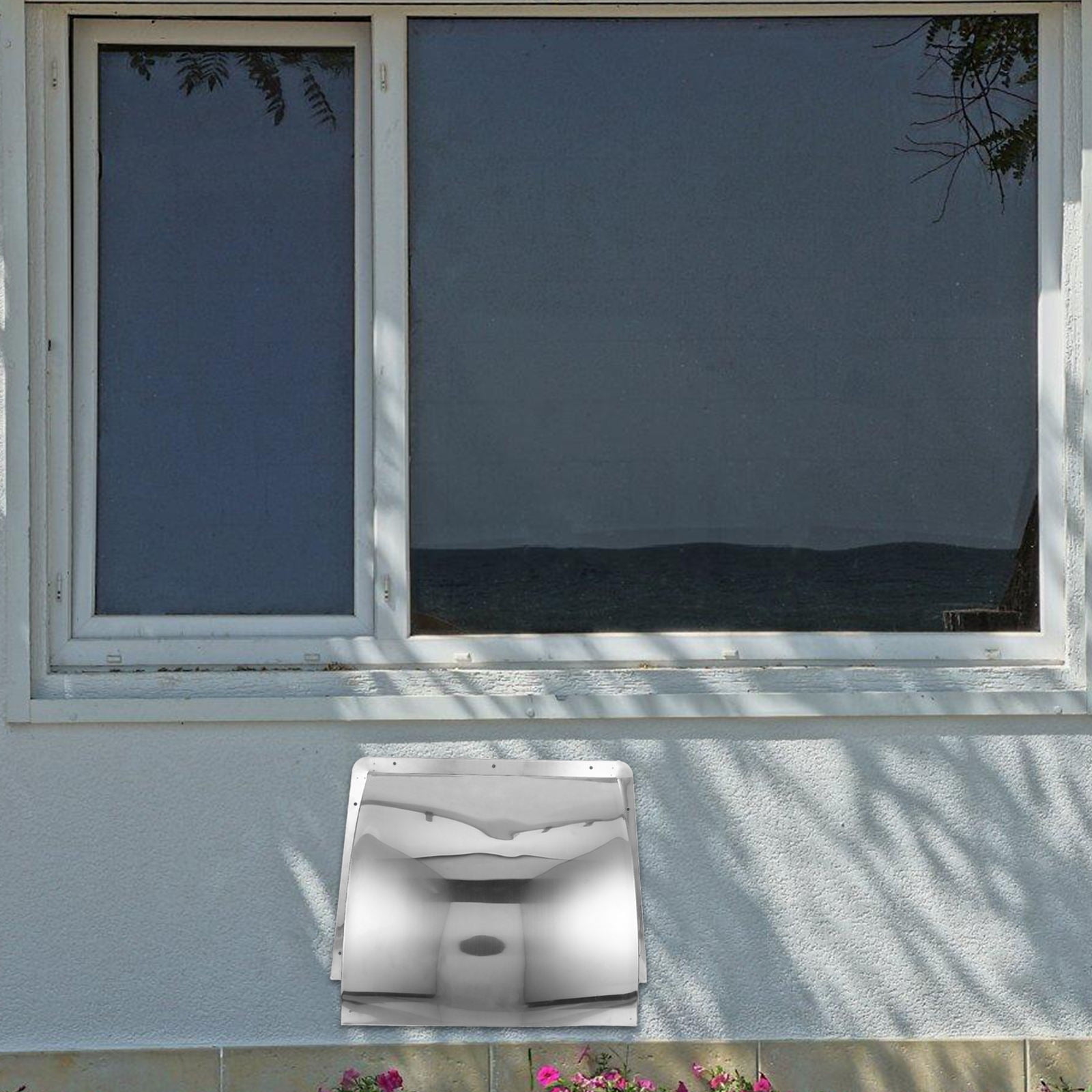 Hemoton Stainless Steel Outdoor Vent Cover for Range Hood, Weatherproof Rain Cap for Kitchen Exhaust Hood