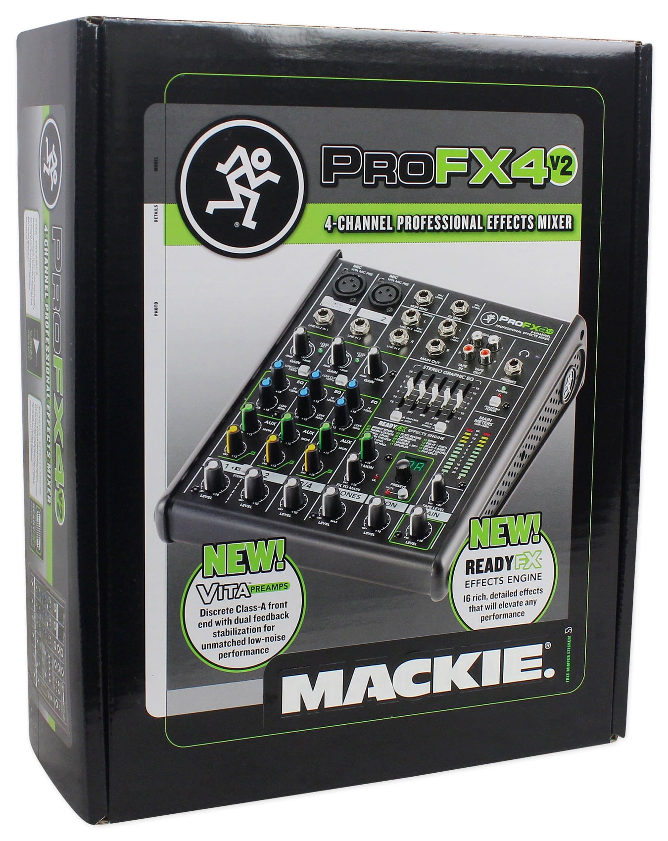 Rejse Gør det ikke lægemidlet New Mackie PROFX4v2 Pro 4 Channel Compact Mixer w Effects PROFX4 V2+Mixer  Stand - Walmart.com