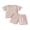 Apricot, variant on BemeyourBBs Toddler Baby Girl Summer Clothes 6 12 18 24 Months 2 3 4 Years Baby Girl Summer Outfit Ribbed Striped Short Sleeve Lettuce Trim TShirt Tops and Shorts 2 Piece Set