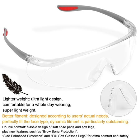 Sonew Safety Glasses Transparent Anti Scratch Lens Goggles Eye