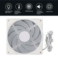 thumbnail image 4 of Case Cooler Fan, 2000RPM CPU Fan Silicone Pad Reverse 9 Blades 140mm  for Computer Black,White, 4 of 7