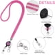 thumbnail image 3 of Cordón de collar de cristal, (rosa melocotón) llavero brillante, porta credencial transparente con cordón de cristal retráctil y porta credencial, para tarjeta de presentación, tarjeta de autobús, 3 of 5