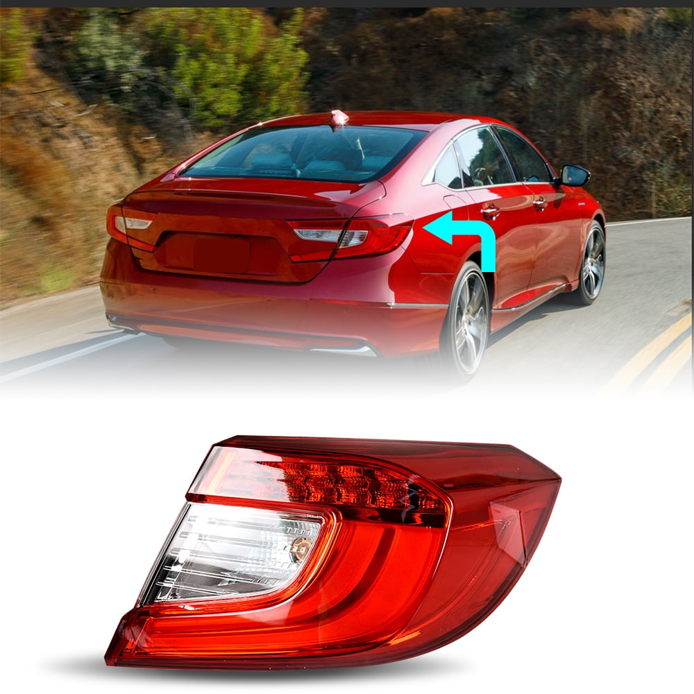 Genrics Right Side Tail Light Assembly Replacement for Honda Accord Sedan 2018-2021 Passenger Side Rear Brake Tail Lamp 33550TVAA01 HO2805118