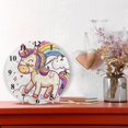 thumbnail image 6 of Unicorn with Rainbow Stars Clouds Black 10 inch Wall Clocks Non Ticking Easy to Read Battery Decorative for Home Bathroom Kitchen Bedroom Living Room, 6 of 8