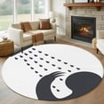 thumbnail image 2 of Sloths Showering Round Area Rugs Collection 6', Modern Abstract Art Funny Animals Non Slip Indoor Circular Throw Runner Rug Floor Mat Carpet for Living Room Dining Table Bedroom Nursery, 2 of 9