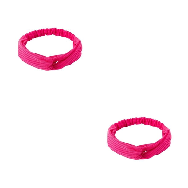 Diademas de mujer Sonducket 2piezas elásticas de punto deportivas Rosa roja
