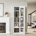 thumbnail image 4 of Fesbos 5-Tier Curio Cabinet with Tempered Glass Doors & 4 Adjustable Shelves, 67"H Tall Metal Display Bookcase with Lock, White, 4 of 10