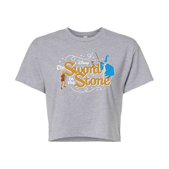 Disney - Sword In The Stone Character Group - Juniors Cropped Cotton Blend T-Shirt