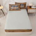 thumbnail image 4 of Erosebridal Rustic Adventure Zipper Twin Comforter Sets with Fitted Sheet and 2 Pillowcases,Mountain Arrow Wood Zipper Bedding Set For Boys,Light Gray Reversible,4-Piece, 4 of 7