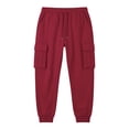 thumbnail image 5 of Jalioing Mens Cargo Sweatpants Solid Color Drawstring Elastic Waist Cuffed Joggers with Pocket Casual Outdoor Sport Pants, 5 of 7