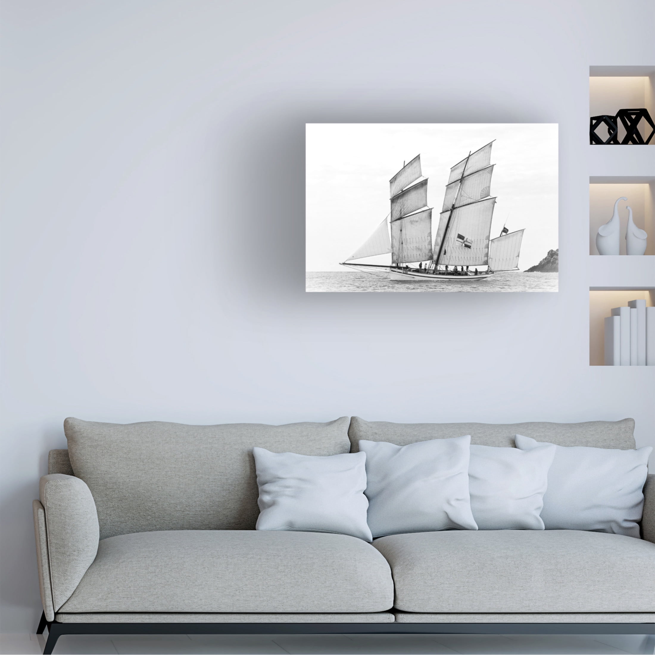 Trademark Fine Art Vincent DEMOULIN Sailboat Qla Granvillaiseq Canvas Wall Art