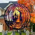 thumbnail image 6 of Happy Halloween Rotating Wind Chime Decor with Friendly Ghost Pendants - Outdoor Safe Hanging Ornament for Porch and Tree, 6 of 9