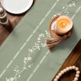 thumbnail image 3 of Green Flower Branch Table Runner 72 Inches, Spring Summer Farmhouse Botanical Bed Runner Dresser Scarves Tabletop for Indoor Outdoor Parties/Ceremony/Banquet, 14" x 72", 3 of 9