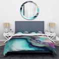 thumbnail image 3 of Designart "Abstract Geode Blue and Purple III" Abstract Marble Bedding Covert Set - Modern Blue Abstract Bed Set With 1 Sham, 3 of 6