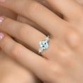 thumbnail image 4 of Gem Stone King 925 Silver and 10K Yellow Gold Sky Blue Topaz and White Moissanite Engagement Ring for Women | 2.80 Cttw | Oval 9X7MM | Gemstone November Birthstone | Size 7, 4 of 7