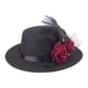 thumbnail image 3 of Sombrero de copa victoriano, accesorio para disfraz, flor de rosa artificial y pluma para eventos de adultos. Altura 10cm, 3 of 9