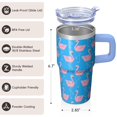 thumbnail image 3 of Flamingo Stainless Steel Tumbler 20OZ with Handle Insulated Coffee Mug Travel Cup BPA Free Leak Resistant Double Wall Vacuum Keeps Drinks Hot Cold Gifts for Women Girls on Birthday Christmas Summer, 3 of 6