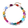 thumbnail image 1 of Collier Coloré à Grosses Perles pour Femmes, Perles en Résine, Collier Court, Style Bohème, Ras-du-Cou à Grosses Perles pour l'Été, Plage, Vacances, Party, Vacances, 1 of 8