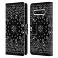 thumbnail image 1 of Head Case Designs Classic Paisley Bandana Black Leather Book Wallet Case Cover Compatible with Samsung Galaxy S10, 1 of 6