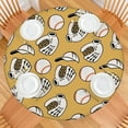 thumbnail image 2 of Yellow Baseball Items Pattern Round Fitted Tablecloth with Elastic Edge,Dining Table Cover Waterproof,Outdoor Round Tablecloth for Camping,Dining,Indoor and Outdoor, 2 of 7