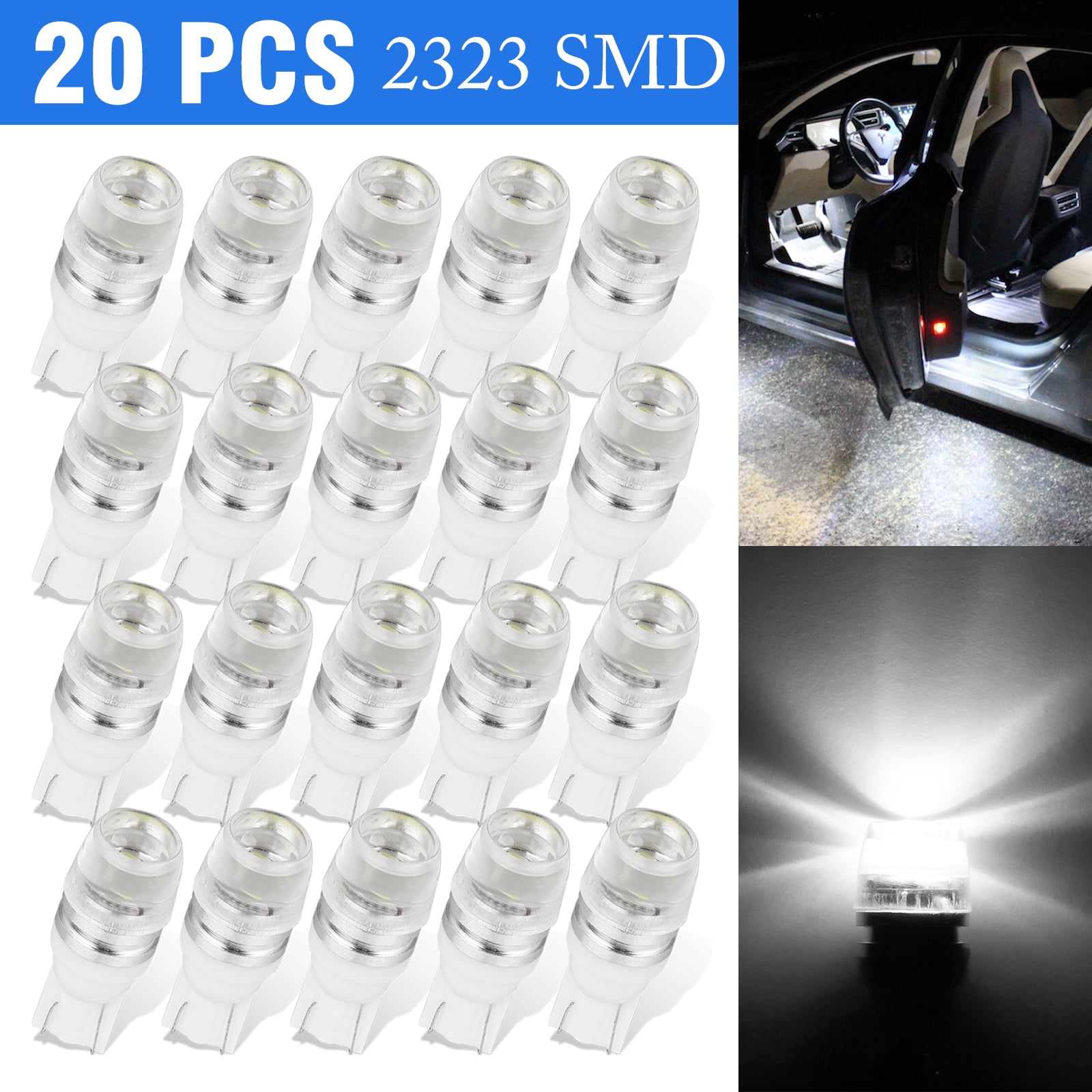 OCPTY T10 LED Light Bulb 194 168 W5W Extremely Bright LED Bulb Replacement fit for Backup Light Car Interior Dome License Plate Door Lights T10 6000K White