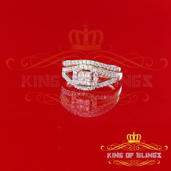 King Of Bling's 925 Sterling Yellow Silver Square 1.50ct Cubic Zirconia Womens Ring Size - 9