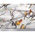 thumbnail image 3 of Soimoi White Poly Georgette Fabric Fish,Bird & Yacht Bird Print Sewing Fabric BTY 52 Inch Wide, 3 of 3