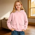 thumbnail image 2 of LIIPEE Solid Color Hoodies For Girls Long Sleeve Hooded Pullover Kids Fall Winter Cute Comfortable Casual Sweatshirts With Pockets,2-3 Years, 2 of 4