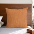 thumbnail image 4 of Burnt Orange Pillow Covers 16x16 Inch, Farmhouse Burlap Solid Orange Color Modern Linen Texture Linen Pillowcase with Invisible Zipper, Decorative Throw Pillow Covers Cushion Case for Couch Sofa Bed, 4 of 9