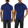 thumbnail image 5 of ToBeInStyle Men's Cotton Slim Fit Classic Polo T-Shirt - Navy - M, 5 of 6
