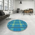 thumbnail image 4 of Ahgly Company Machine Washable Indoor Round Transitional Turquoise Green Area Rugs, 5' Round, 4 of 7
