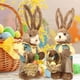 thumbnail image 4 of GOOHOCHY Figuritas de conejito tejidas de paja de Pascua, estatuas de conejo, decoraciones para el hogar, 2 uds., 4 of 8