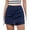 Royal Blue #06, variant on Women's Elastic High Waist Denim Shorts, Casual Loose Washed Jean Shorts with Pockets L