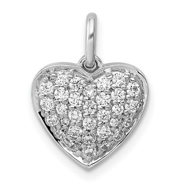 Auriga Fine Jewelry 14K White Gold 1/2ct. Diamond Heart Pendant for Women