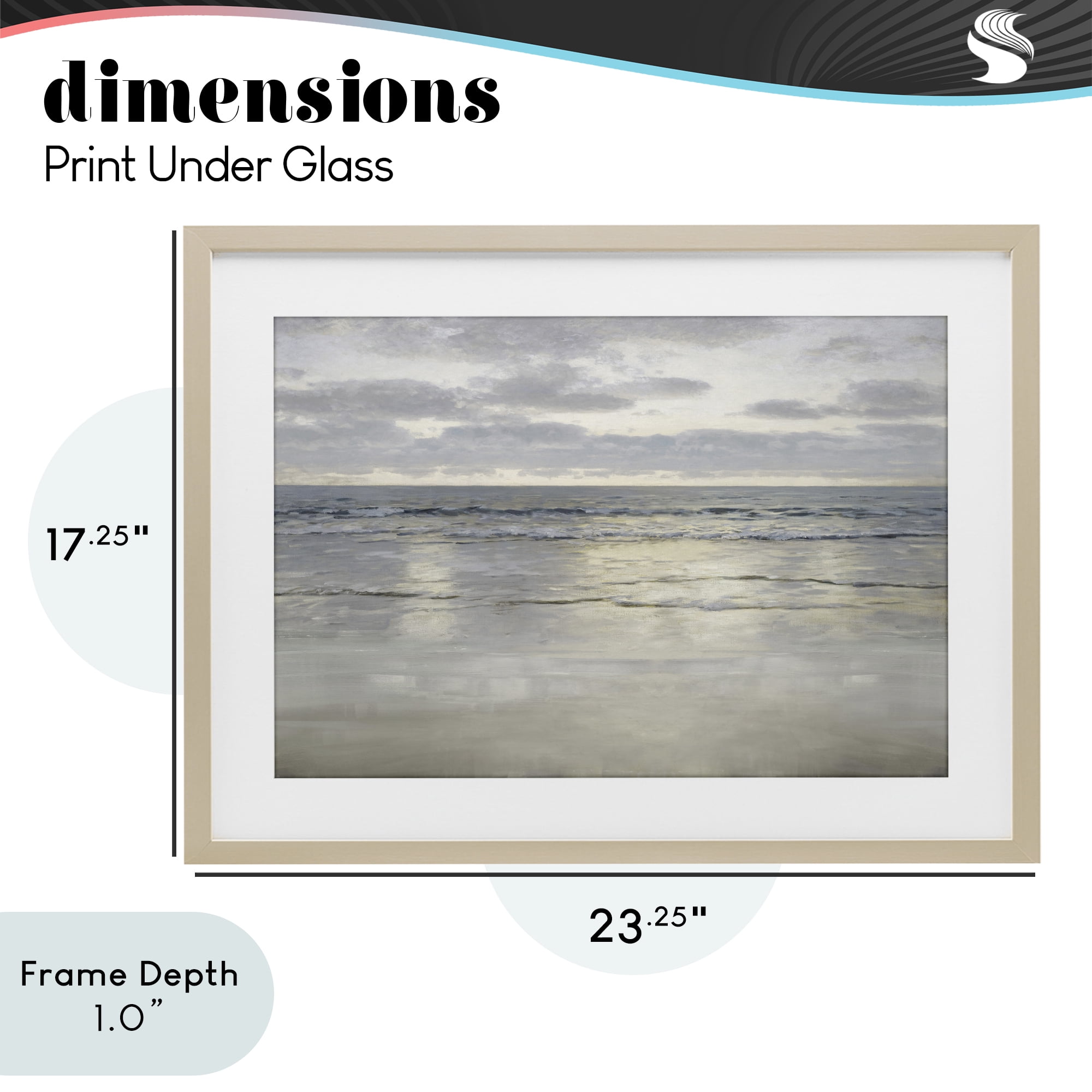 Stupell Industries Sunlight On The Sea Birch Framed Print Under Glass, design by Christy McKee