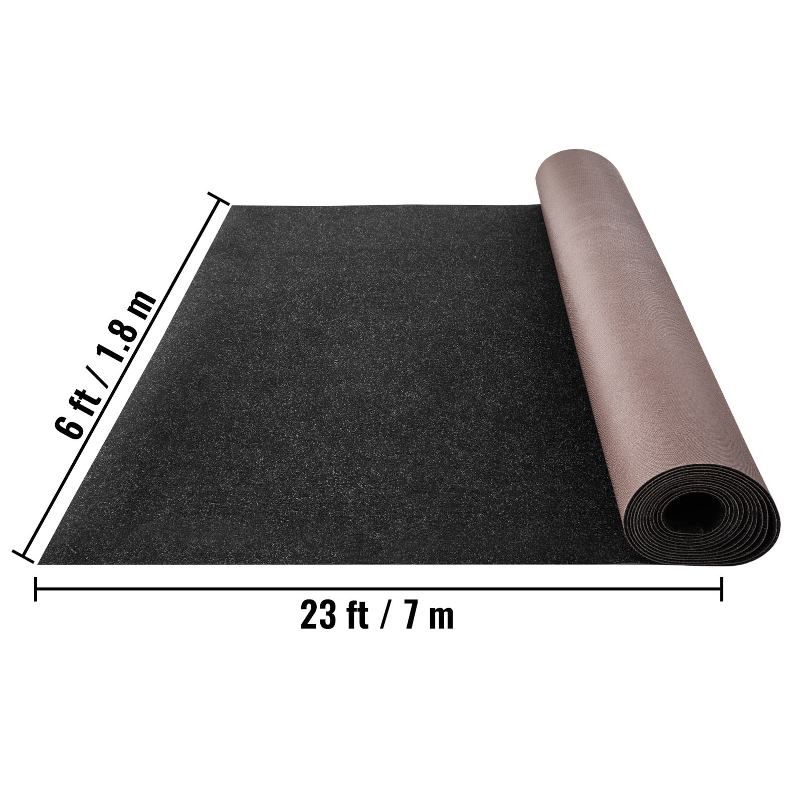 KFFKFF 6 ft x 23 ft Charcoal Black Marine CarpetGrade Carpet for Boats with Waterproof Back Outdoor Rug for Patio Porch Deck Garage Outdoor Area Rug Runner Non-Slide Porch Rug