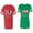 Men Red / Women Green, variant on I Love My Husband Wife Matching Couple Cotton Jerseys (Men Red / Women Red) (Men M / Women XL)