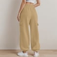 thumbnail image 6 of WTXUE Girls Cargo Pants, Scrub Pants Women's Loose Cargo Pants Retro Multi Pocket Low Waist Drawstring Pig Nose Buckle Slim, Scrub Pants Pantalones De Mujer, Bronze, 6 of 6