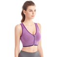 thumbnail image 1 of Sujetador deportivo con cremallera frontal, a prueba de golpes, transpirable, sin aros, para correr, yoga, ropa interior deportiva de talla grande para mujer, 1 of 1