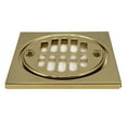 thumbnail image 5 of Westbrass Square Brass Shower Drain with Round Strainer and Crown Ring, Polished Brass, 5 of 9