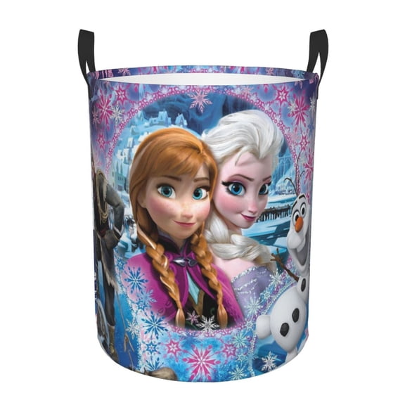 Large Laundry Basket With Handle, Frozen Collapsible Laundry Hamper, Dirty Clothes Storage Basket For Living Room, Bathroom, Bedroom, College Dorm Small